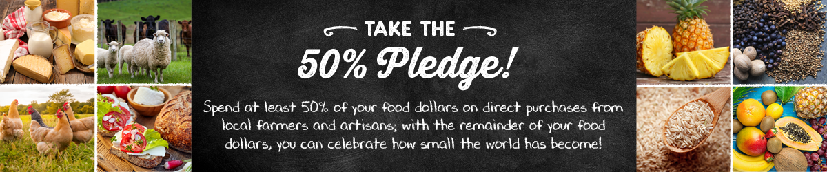 header banner Weston A Price Take the 50% pledge! shows nutrient dense food