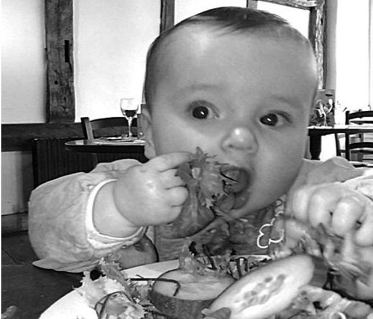 baby eating food