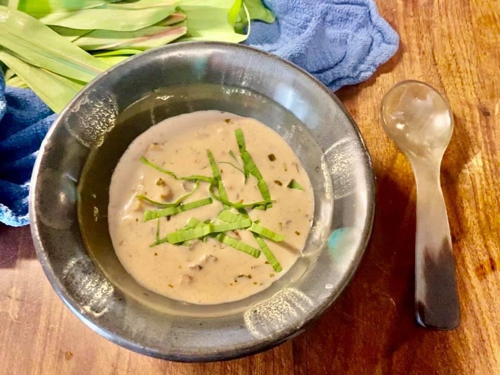 Cream of Mushroom Soup with Ramps