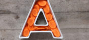 Carrots inside a letter A