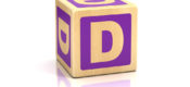 Letter D on a child's block