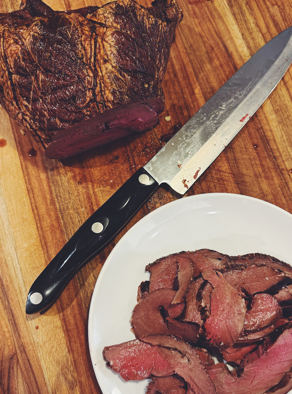 Sliced Roast Beef Heart For Lunch
