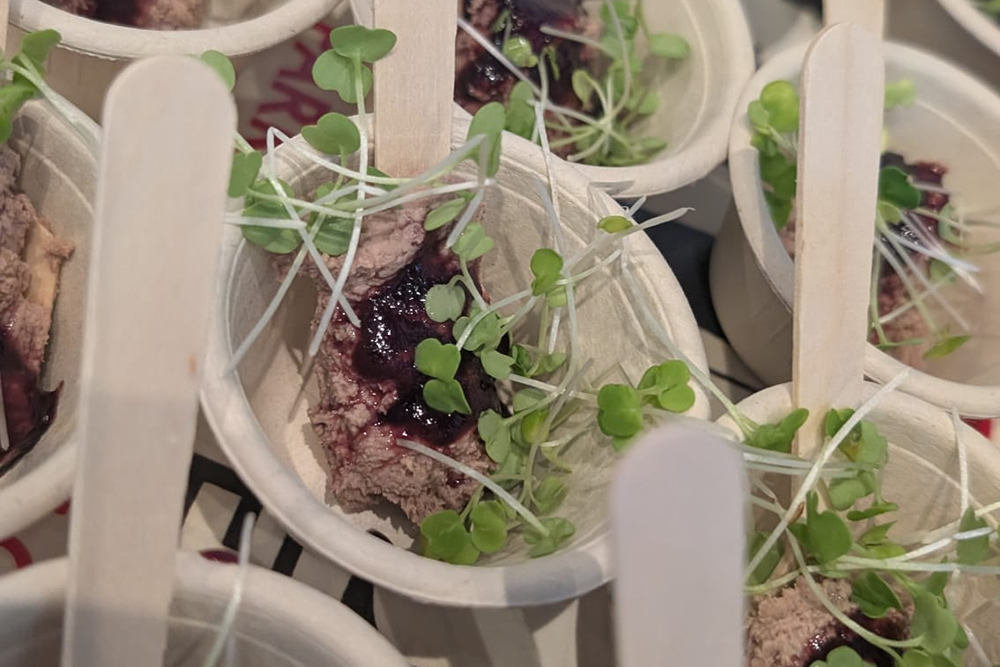 Bacon and Chicken Liver Pâté with Cherry Balsamic Glaze