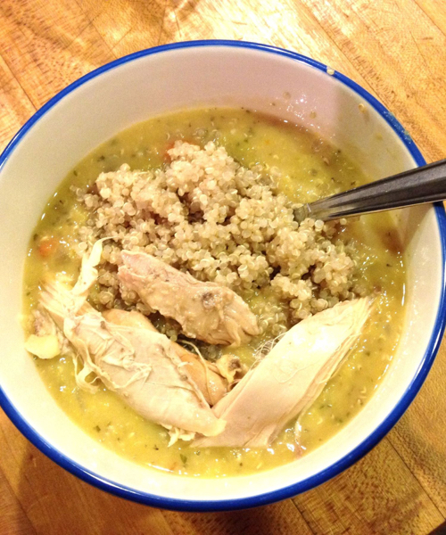 Red Lentil Soup with Chicken and Quinoa