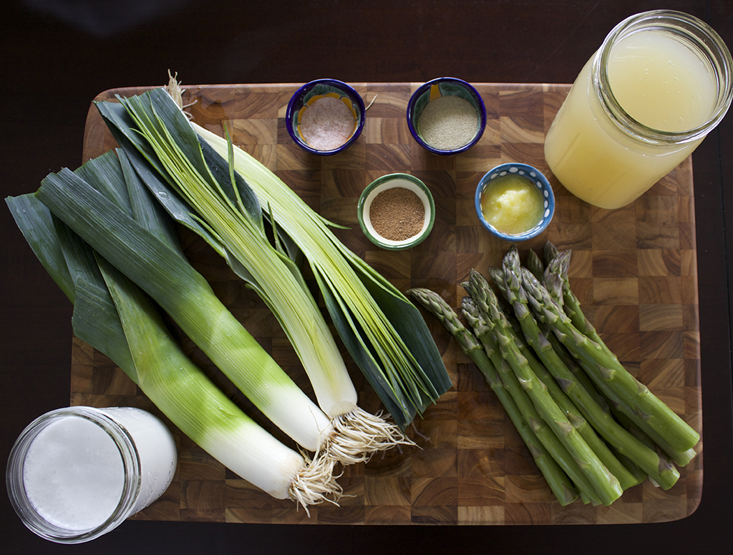 Cream of Asparagus Soup with Spring Leeks