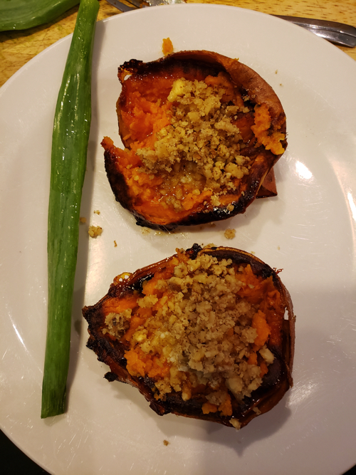 Baked Sweet Potato with Ghee and Walnuts